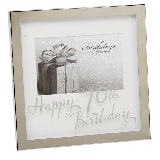 6" X 4" - Birthdays By Juliana Silverplated Box Frame - 70th - The Olive Branch & Lovely Libby's