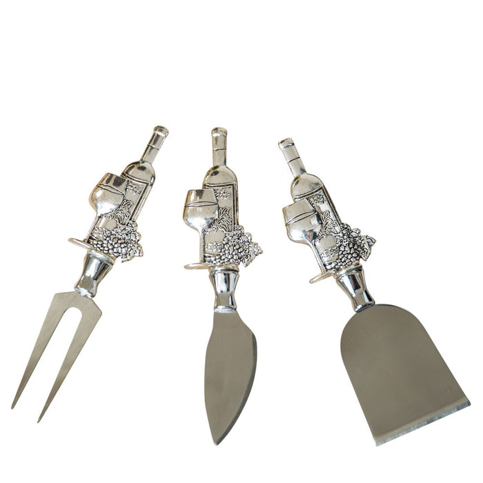 3 Piece Cheese Tool Set With Wine Themed Handles