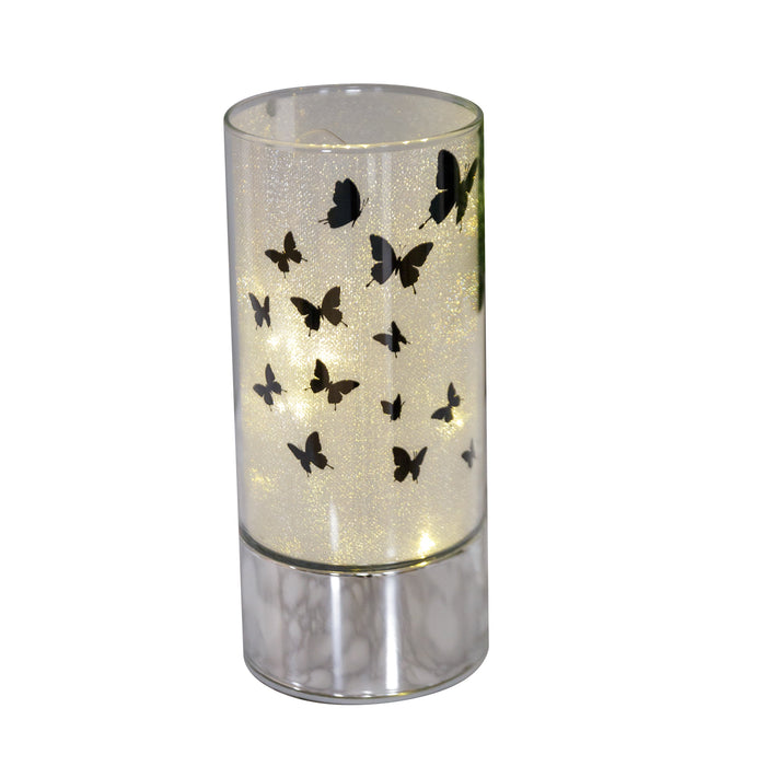 Glass Butterfly With Design Tube With LED Lights 20cm