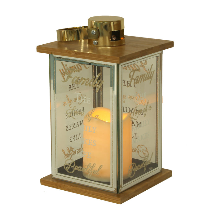 Family Metal Lantern With LED Candle - Large
