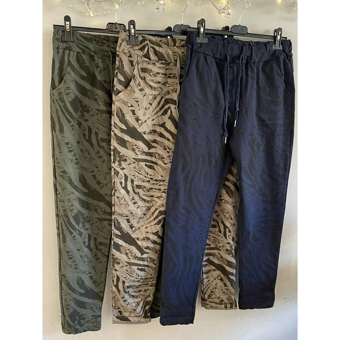 Animal Print Magic Trousers - Camel