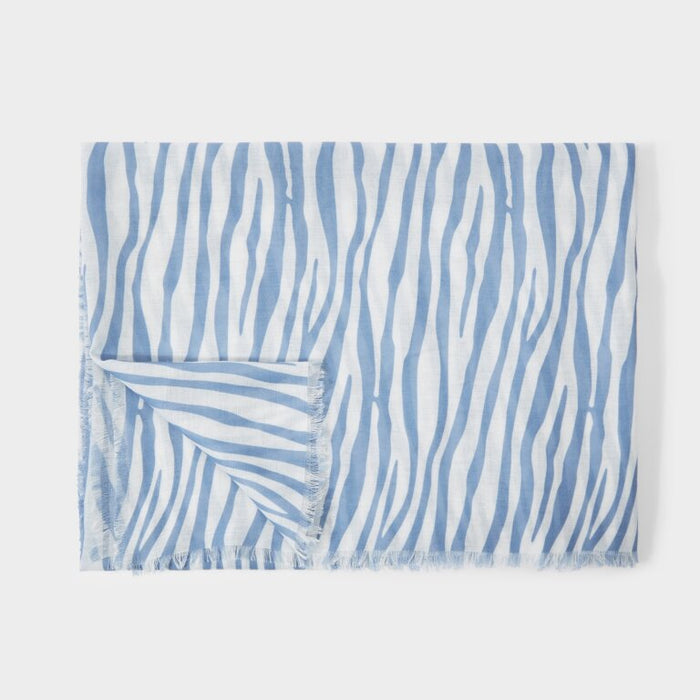 Blue Zebra Print Scarf by Katie Loxton