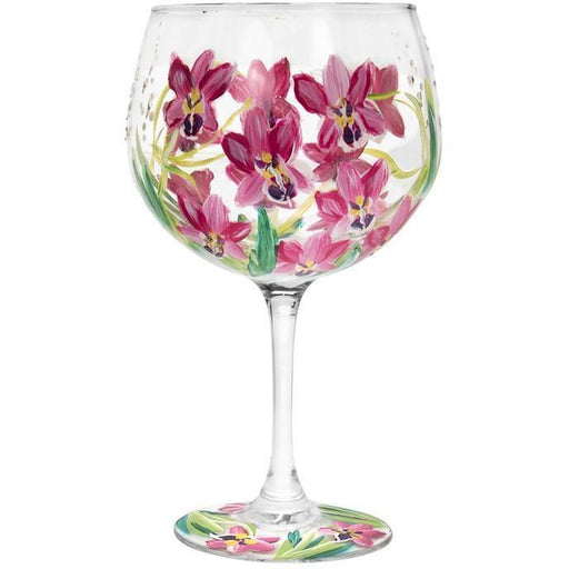 Gin Glass - Pink Orchids - The Olive Branch & Lovely Libby's