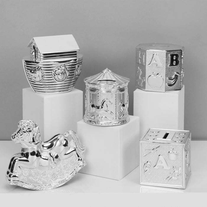 Silver Plated Carousel Money Box