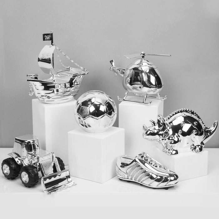 Silver Plated Helicopter Money Box