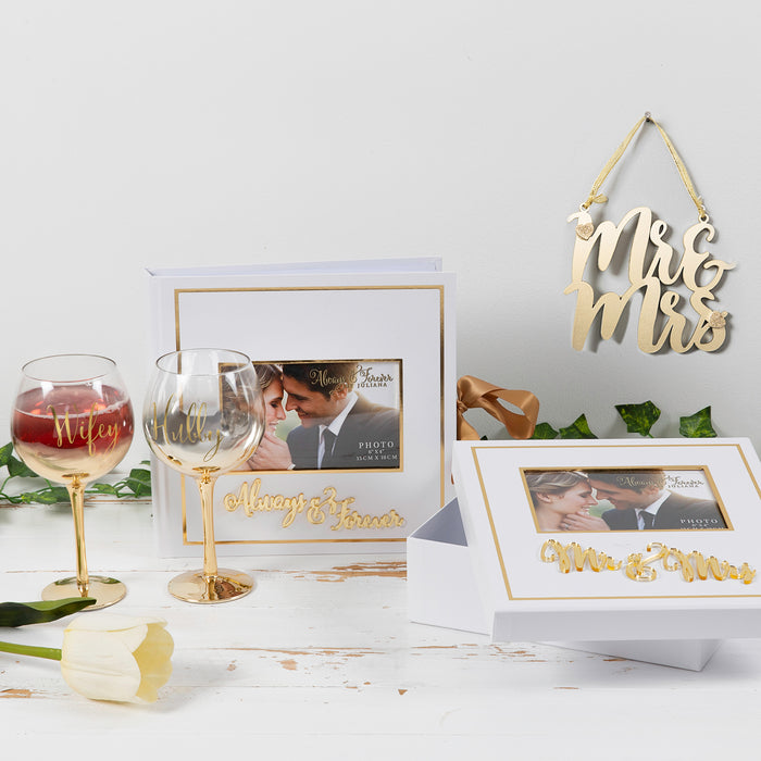 Hubby / Wifey - Set Of 2 Gold Ombre Gin Glasses