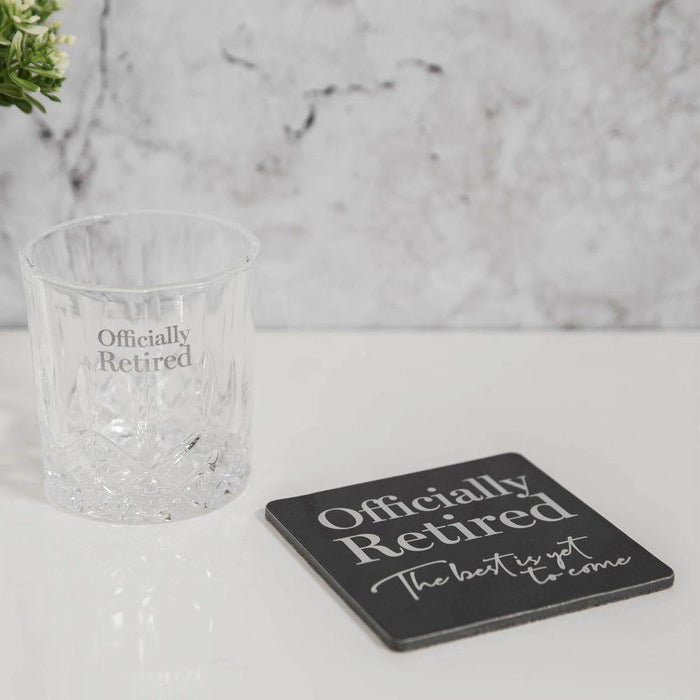 Glass Whisky Tumbler & Coaster - Retired - The Olive Branch & Lovely Libby's