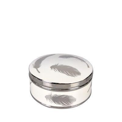 White & Silver Trinket Box - Small - The Olive Branch & Lovely Libby's