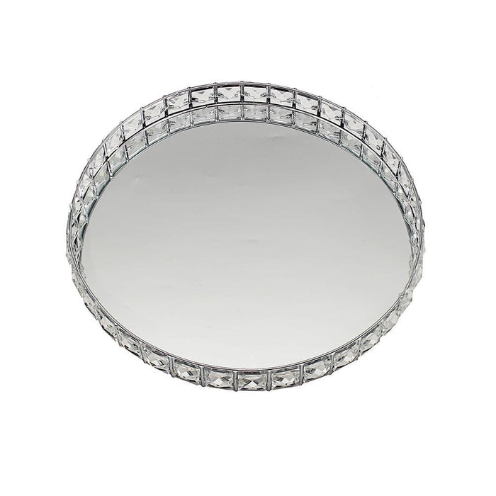 Crystal Mirrored Tray Round - Large