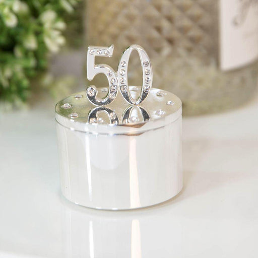 Silver Plated Trinket Box - 50 - The Olive Branch & Lovely Libby's