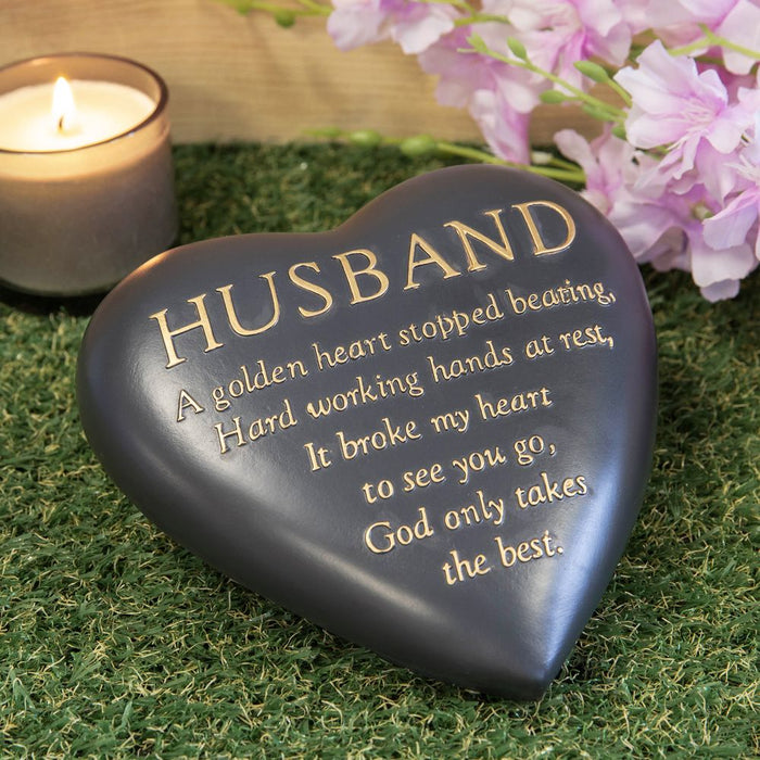 Thoughts Of You - Husband Graveside Memorial - Dark Grey
