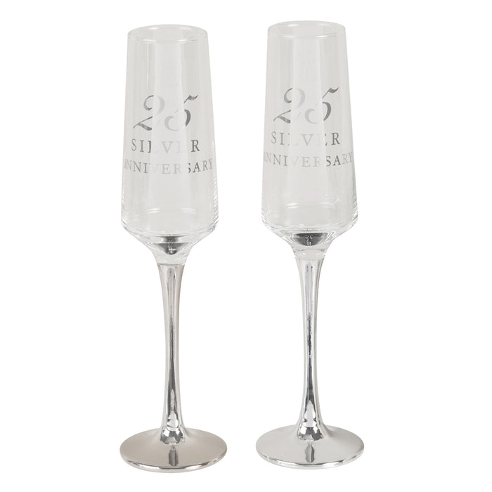 Champagne Flutes Set of 2 - 25th Anniversary