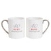 Set Of 2 Porcelain Mugs - 40th Anniversary - The Olive Branch & Lovely Libby's