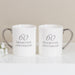 Set Of 2 Porcelain Mugs  - 60th Anniversary - The Olive Branch & Lovely Libby's