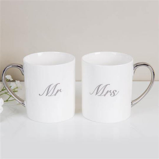'Mr & Mrs' - Set of 2 China Mugs - The Olive Branch & Lovely Libby's