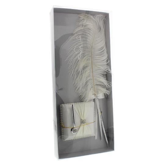 Ostrich Feather Pen & Stand - The Olive Branch & Lovely Libby's