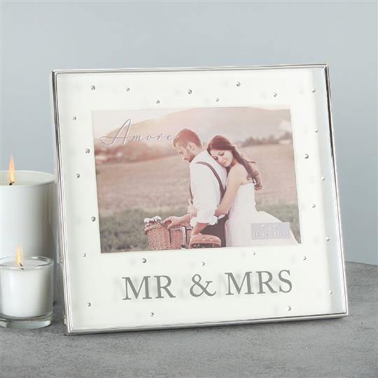 7x5 - "Mr & Mrs" Frame With Crystals - The Olive Branch & Lovely Libby's